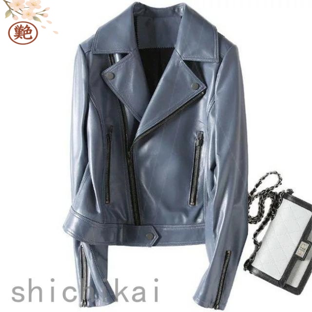 ラムレザージャケット 本革レディースライダースジャケット ホワイトデー テーラードバイクジャケット 通勤 羊革ジャケット ブルゾン レザーコート 革ジャン 春秋