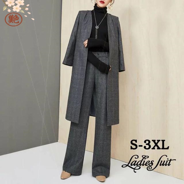 卒業式 セレモニー 母親 ブレザー セットアップ 冬 スーツ 2点セット 秋 セレモニースーツ 春 通勤 40代 長袖 おしゃれ セレモニー ハイウエスト プレゼント ワイドパンツ  レディース 母 パンツスーツ セットアップ 母の日 30代