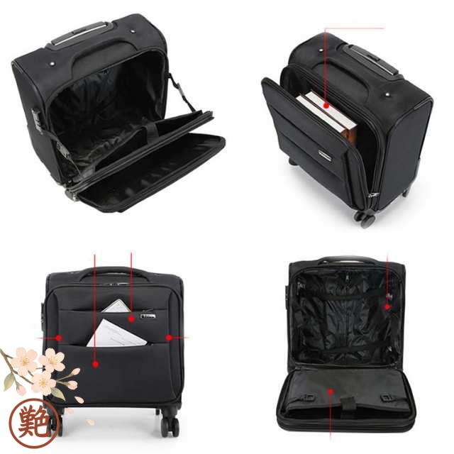 フロントポケット 静音 軽量 布製 スーツケース メンズ ソフト 防水加工 機内持ち込み キャリーバッグ 子供 おしゃれ かわいい レディース ハード ssサイズ フロントオープン sサイズ 旅行バッグ suitcase 小型 ビジネス 黒 修学旅行 国内旅行 日帰り キャリーケース
