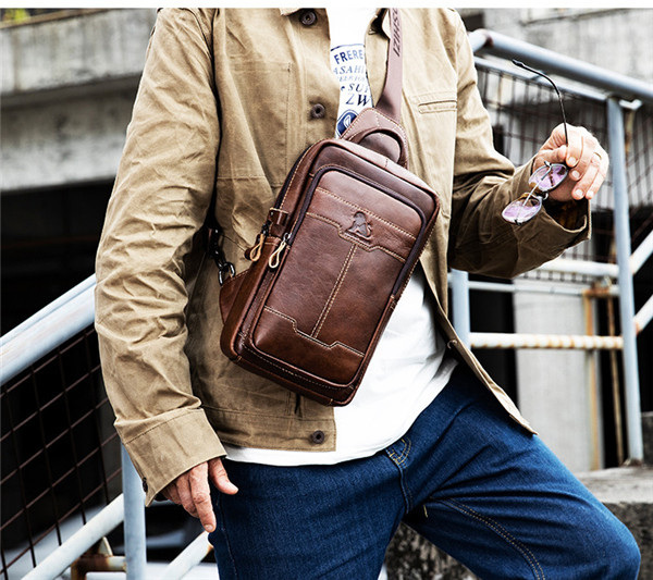 大容量 メンズバッグ 上質牛革 ボディバッグ ショルダーバッグ 多機能 小物入れ アウトドア 自転車 出勤  ボディバッグ ショルダーバッグ メンズ 本革 大容量 斜めがけ 牛革