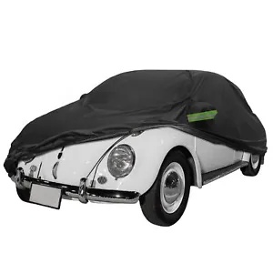 防水 SUV 車カバー フォルクスワーゲン ニュービートル 98-19 ジッパー付き ブラック Waterproof SUV Car Cover for Volkswagen New Beetle 98-19 with Zipper Black