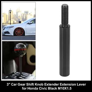 3インチ 車のギアシフトノブ エクステンダー 延長レバー ホンダ シビック ブラック M10X1.5用 3" Car Gear Shift Knob Extender Extension Lever for Honda Civic Black M10X1.5