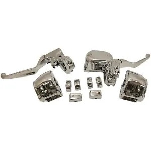 Drag Specialty クローム ハンドルバー コントロール キット 14