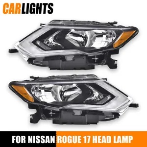 ヘッドライトランプ 左右ペア クローム 2017-2019 日産ローグハロゲンに適合 Headlights Lamp Left & Right Pair Chrome Fit For 2017-2019 Nissan Rogue Halogen