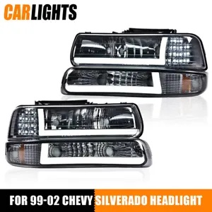 クローム LED DRL ヘッドライトランプ 99-02 シボレー