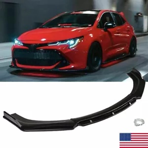 トヨタカローラハッチバックフロントバンパーリップスプリッタースポイラーあご光沢のある黒 For Toyota Corolla Hatchback Front Bumper Lip Splitter Spoiler Chin Glossy Black