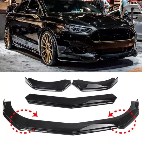 フォードフュージョンフロントバンパーリップあごスポイラースプリッターボディキット光沢のある黒米国 For Ford Fusion Front Bumper Lips Chin Spoiler Splitter Body Kit Glossy Black US その他バイクパーツ