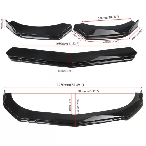 フォードフュージョンフロントバンパーリップあごスポイラースプリッターボディキット光沢のある黒米国 For Ford Fusion Front Bumper Lips Chin Spoiler Splitter Body Kit Glossy Black US その他バイクパーツ