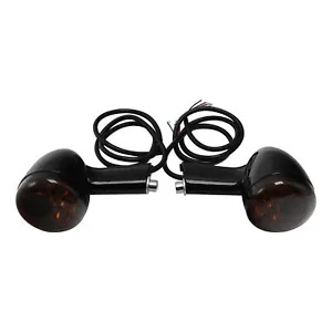 ブラックリアウインカー LED アンバーライト ハーレースポーツスター XL 1992-2022 米国に適合 Black Rear Turn Signals LED Amber Light Fit For Harley Sportster XL 1992-2022 US