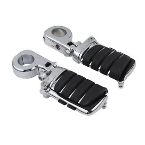 クローム 1-1/4 インチ ハイウェイバー フットペグ ペグ クランプ ハーレー ツーリング ソフテイルに適合 Chrome 1-1/4'' Highway Bar Footpegs Pegs Clamps Fit For Harley Touring Softail