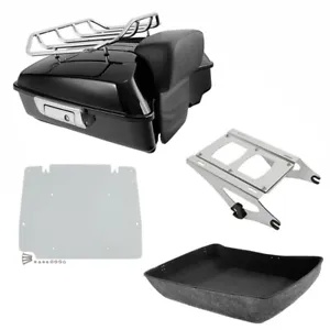 みじん切りトランク背もたれパッドマウントラックプレートハーレーエレクトラグライド 2014-24 に適合 Chopped Trunk Backrest Pad Mount Rack Plate Fit For Harley Electra Glide 2014-24