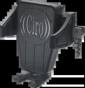 Ciro Cyber??charger トリム ライン ブラック オートバイ電話ホルダー & ワイヤレス充電器 Ciro Cybercharger Trim Line Black Motorcycle Phone Holder & Wireless Charger