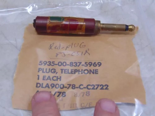 小物 aa Wavetek 1/4 インチ電話 TRS プラグ レッド ハウジング P/N: 5935-00