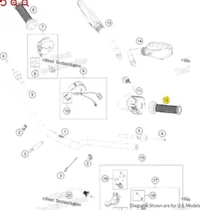新しい OEM KTM グリップ LHS (ヒーターなし) - 60702039100 New OEM