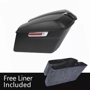 マットブラックハードサドルバッグ ハーレーツーリングエレクトラグライド FLHT 14-upに適合 Matte Black Hard Saddle Bags Fit For Harley Touring Electra Glide FLHT 14-up