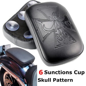6 吸引リアフェンダーピリオンパッドシートスカルハーレー Sporster ボバーチョッパー用 6 Suctions Rear Fender Pillion Pad Seat Skull For Harley Sporster Bobber Chopper