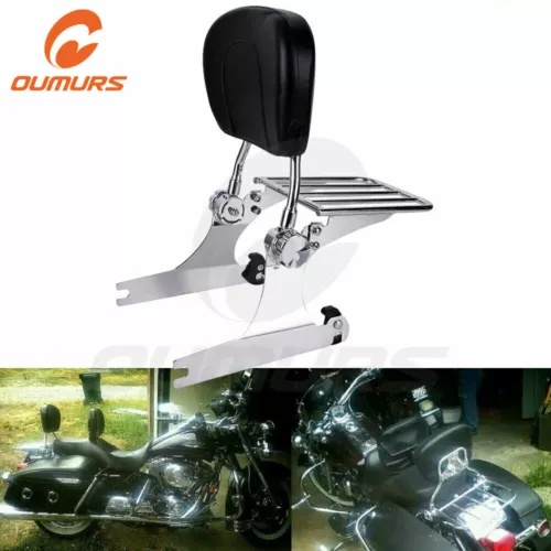 取り外し可能なバックレスト シーシーバー + 荷物ラック ハーレー