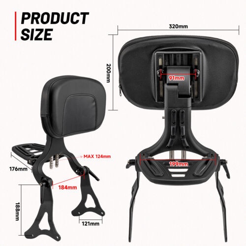 運転席 助手席 シーシーバー バックレスト ハーレー ロードキング