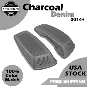 チャコールデニム デュアル 6x9 サドルバッグ スピーカー蓋 14+