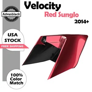 Velocity レッド Sunglo CVO 拡張ストレッチサイドカバーパネル 2014+ ハーレー用 Velocity Red Sunglo CVO Extended Stretched Side Cover Panel For 2014+ Harley その他バイクパーツ