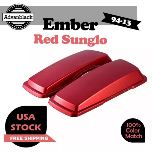 エンバー レッド Sunglo サドルバッグ蓋カバー ハーレー