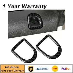 2 個フォードマスタング 2009-2013 ドアロックピンカバートリムフレームカーボンファイバー 2Pcs For Ford Mustang 2009-2013 Door Lock Pins Cover Trim Frame Carbon Fiber