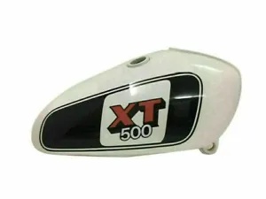 ヤマハ XT TT 500 ホワイト & ブラック ガス燃料ガソリン タンク (スチール) 1977 YAMAHA XT TT 500 WHITE & BLACK GAS FUEL PETROL TANK (STEEL) 1977