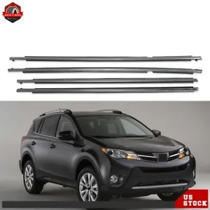 シールベルト 4 個ウェザーストリップウィンドウモールディングトリムトヨタ RAV4 2013-17 2018 Seal Belt 4Pcs Weatherstrip Window Moulding Trim For Toyota RAV4 2013-17 2018