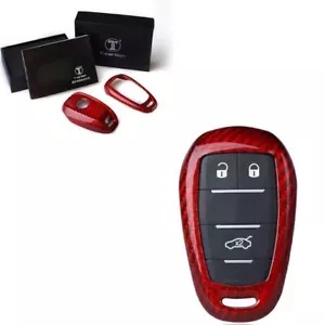1 個レッドカーボンファイバーリモートキー Fob ケースシェルホルダーアルファロメオジュリア DN 1PCS Red Carbon Fiber Remote Key Fob Case Shell Holder For Alfa Romeo Giulia DN その他バイクパーツ