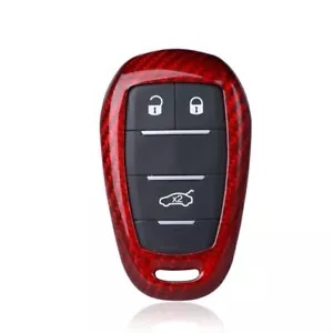 1 個レッドカーボンファイバーリモートキー Fob ケースシェルホルダーアルファロメオジュリア DN 1PCS Red Carbon Fiber Remote Key Fob Case Shell Holder For Alfa Romeo Giulia DN その他バイクパーツ