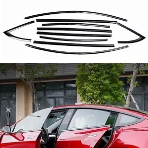 車のサイドウィンドウトリムストリップカバーステッカーフレームテスラモデル 3 2017-2024 2018 Car Side Window Trim Strip Cover Sticker Frame For Tesla Model 3 2017-2024 2018