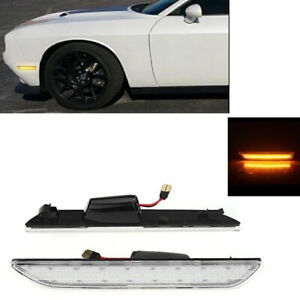 フロントバンパー LED サイドライト 2010-2013 2014 フォード マスタング GT クリア アンバー 2x DN Front Bumper LED Side Light For 2010-2013 2014 Ford Mustang GT Clear Amber 2x DN