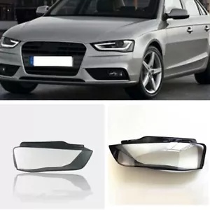 左 + 右フロントヘッドライトヘッドランプカバーパネルキャップレンズアウディ A4L 2013-2015 Left+Right Front Headlight Headlamp Cover Panel Cap Lens For Audi A4L 2013-2015