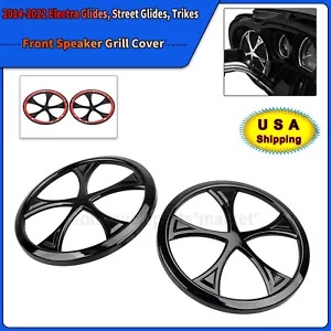 フロントスピーカーグリルトリムカバーハーレーストリートトライグライドウルトラクラシックFLHTCU用 Front Speaker Grill Trim Cover For Harley Street Tri Glide Ultra Classic FLHTCU