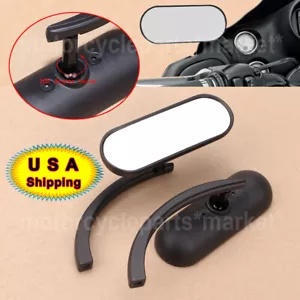 ミニ形バックミラー ブラック ハーレー スポーツスター ホンダ カワサキ スズキ バイク用 Mini Oval Rearview Mirrors Black for Harley Sportster Honda Kawasaki Suzuki Bike