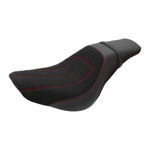 ブラック + レッド運転席 & 助手席ハーレーソフテイル FLHC FLHCS FXBB 18-24 に適合 Black+Red Driver & Passenger Seat Fit For Harley Softail FLHC FLHCS FXBB 18-24