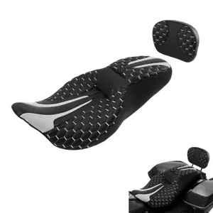 運転席助手席&シーシーバーパッド ハーレーツーリングロードグライド 09-24 18に適合 Driver Passenger Seat & Sissy Bar Pad Fit For Harley Touring Road Glide 09-24 18