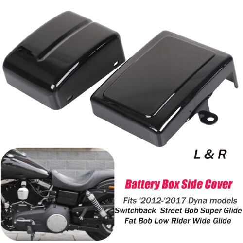 ビビッドブラックバッテリーサイドカバーハーレーダイナファットボブスーパーワイドグライド12-17 16用 Vivid Black Battery Side Cover For Harley Dyna Fat Bob Super Wide Glide 12-17 16