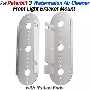 Peterbilt Radius 3 Watermelon エアクリーナー フロントライトマウント ステンレス用 - ペア For Peterbilt Radius 3 Watermelon Air Cleaner Front Light Mount Stainless - Pair