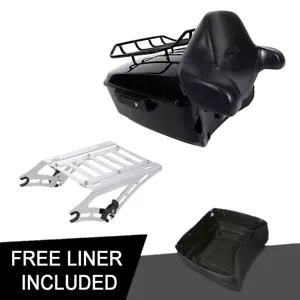 キングパック トランク マウント ラック バックレスト ハーレー ツーリング ストリート グライド 14-23 19 に適合 King Pack Trunk Mount Rack Backrest Fit For Harley Touing Street Glide 14-23 19