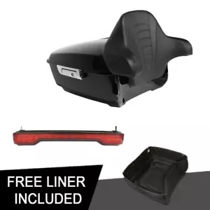 キングトランクバックレスト赤色 LED ブレーキライトハーレーエレクトラロードグライド 14-23 に適合 King Trunk Backrest Red LED Brake Light Fit For Harley Electra Road Glide 14-23