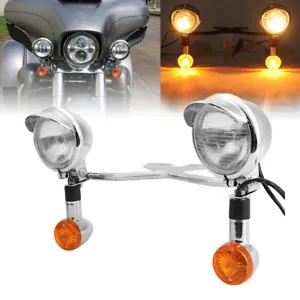 クロームオートバイ運転パッシングターンシグナルスポットフォグランプ