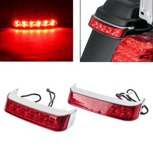 ハーレー 09-13 LED サドルバッグラン/ブレーキ/ターンランプライトクロームハウジングレッドレンズ用 For Harley 09-13 LED Saddlebag Run/Brake/Turn Lamp Light Chrome Housing Red Lens