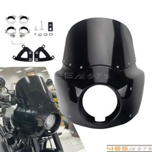 クラブスタイルヘッドライトフェアリングフロントガラスキットハーレー