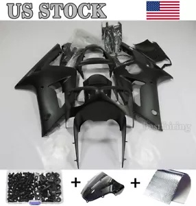 マットブラックフェアリングキット ボルト付き カワサキニンジャ ZX6R ZX636 2003 2004 ABS ボディ用 Matte Black Fairing Kit w/Bolt For Kawasaki Ninja ZX6R ZX636 2003 2004 ABS Body