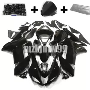 Kawasaki Ninja ZX6R 2007 2008 ZX600P グロスブラックフェアリングキット + ボルトボディワーク For Kawasaki Ninja ZX6R 2007 2008 ZX600P Gloss Black Fairing Kit + Bolt Bodywork