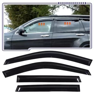 11-21 ジープ グランドチェロキー スリム ウィンドウ バイザー レイン サンガード ベント 4 個セットに適合 Fits 11-21 Jeep Grand Cherokee Slim Window Visors Rain Sun Guard Vent 4Pc Set
