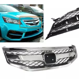 クロームフロントバンパーフードハニカムグリルグリルホンダアコードセダン 2011-2012 Chrome Front Bumper Hood Honeycomb Grille Grill For Honda Accord Sedan 2011-2012