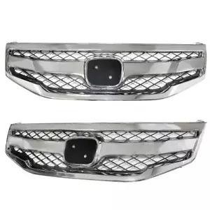 クロームフロントバンパーフードハニカムグリルグリルホンダアコードセダン 2011-2012 Chrome Front Bumper Hood Honeycomb Grille Grill For Honda Accord Sedan 2011-2012