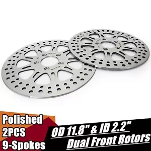 2 個ポリッシュ 11.8 インチ フロント ブレーキ ローター ストリート グライド FLHX ロード グライド カスタム FLTRX 2PCS Polished 11.8" Front Brake Rotors Street Glide FLHX Road Glide Custom FLTRX